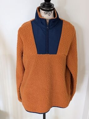ST. JOHN'S BAY | Women's  Roasted Pecan Sherpa Pullover Sweater